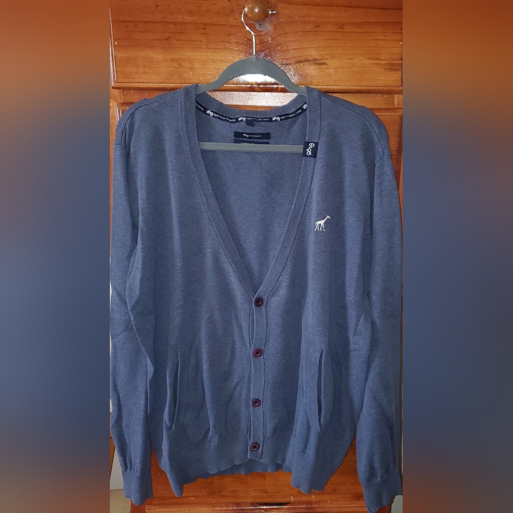 Vintage XL blue LRG Giraffe cardigan